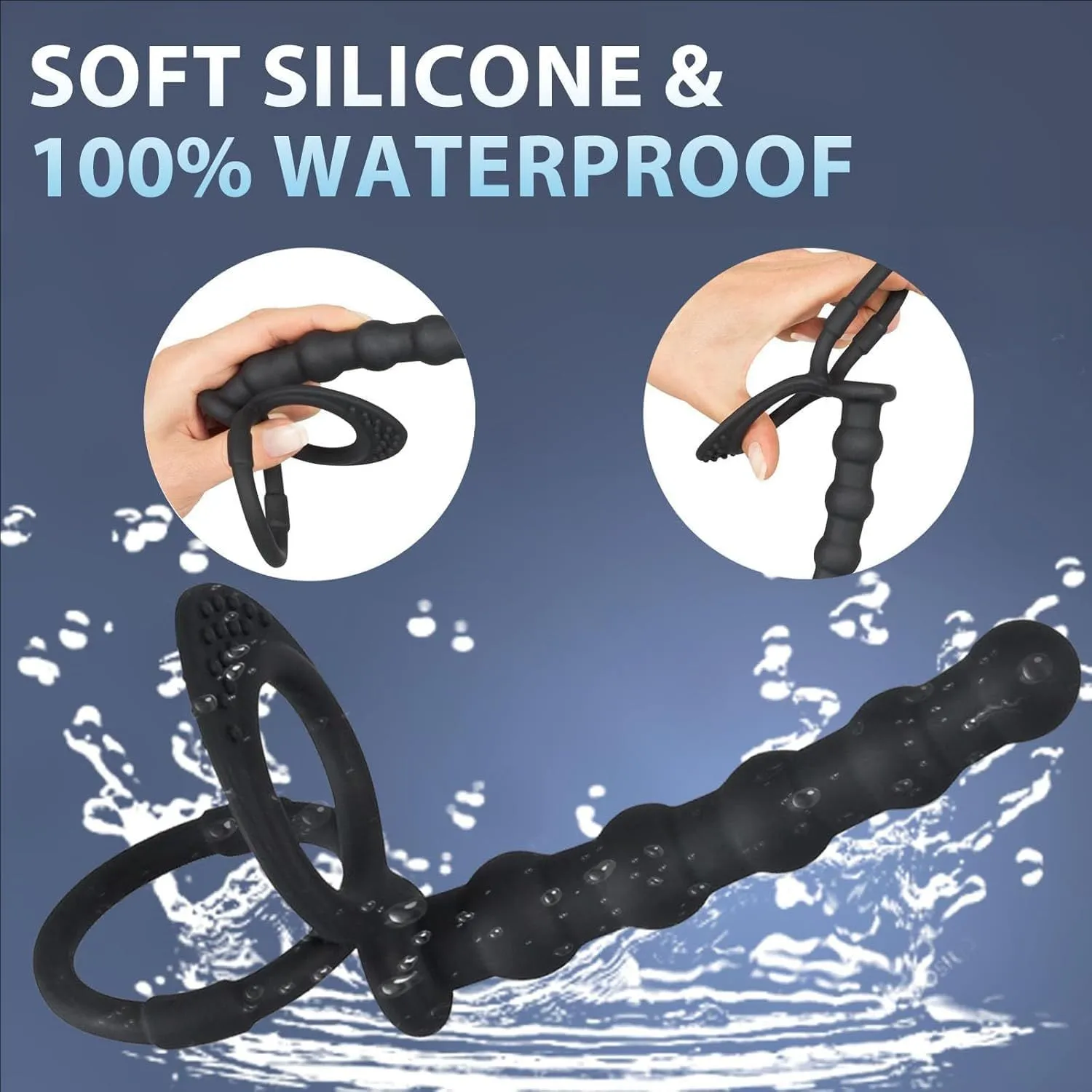 Double Penetration Dildo Dual Stimulation Vibrator for Couples Anal Beads G-Spot Massager Cock Ring Adult Sex Toys — image 6