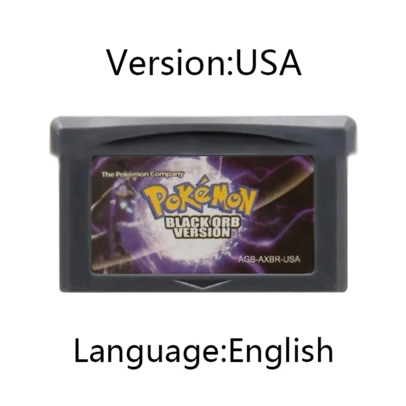 GBA Pokemon Game Cartridge 32-Bit Video Game Console Card AshGray Liquid Crystal Light Platinum Moemon Emerald Engelsk sprog