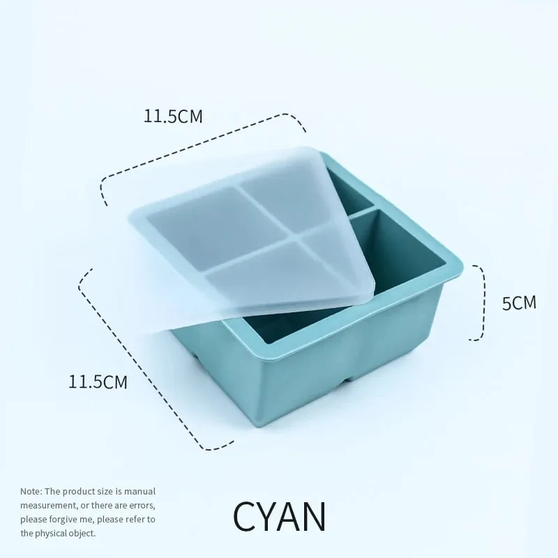 Silicone Large Ice Molds 2 Inch Big Ice Cube Trays with Removable Lid BPA-Free Easy Release and Stackable Flexible Ice Cube Tray — image 9