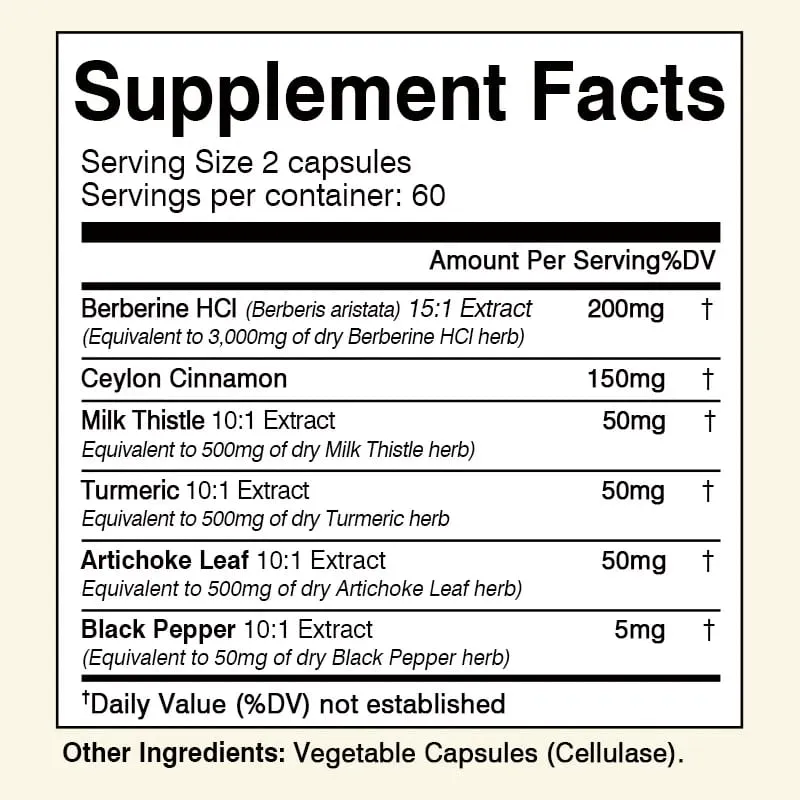 Berberine - Berberine for Weight Loss Supports Heart Health Immune System - Ceylon Cinnamon Milk Thistle Turmeric — image 2