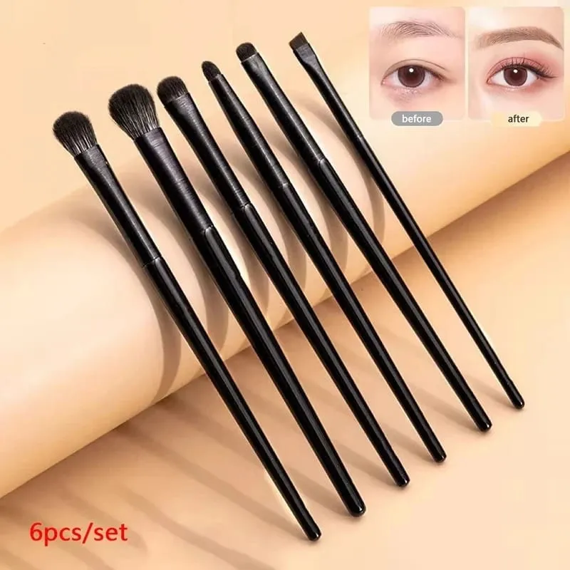 6Pcs Eye Makeup Brushes Set Professional Soft Eyeshadow Eyeliner Eyebrow Brush for Women Beginners Contouring Cosmetic Tools