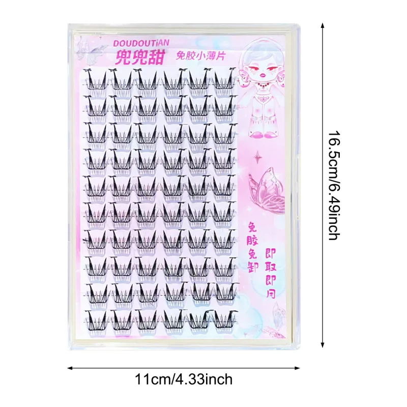 Umělé řasy C Curl Natural & Wispy Lash Wisps Samolepicí řasy Manga Perfektní pro dívky Night Out Eye Makeup Tools — image 6