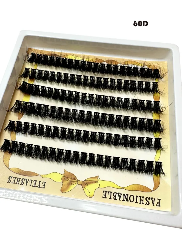 32 řad Fox Eye Manga Cluster Lashes Řasy Kočičí Eye Řasy Individuální řasy Přirozený vzhled DIY Prodloužení řas Objem Shluky řas