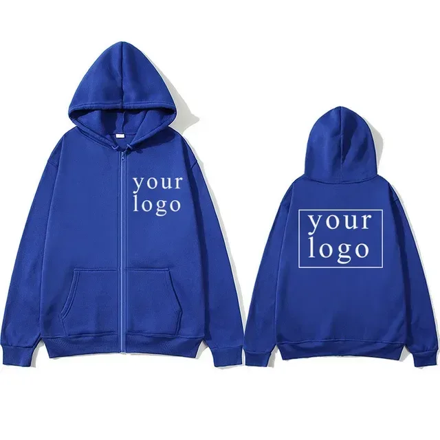 2024 New Fashion Your Own Design Brand Logo/Picture Personalized Custom Anywhere Men Women DIY Zipper cardigan hoodie — image 9