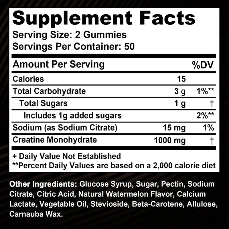 Creatine Monohydrate Gummies - Pre/post Workout Fitness Strength Muscle Building Provide Energy Supplements — image 3
