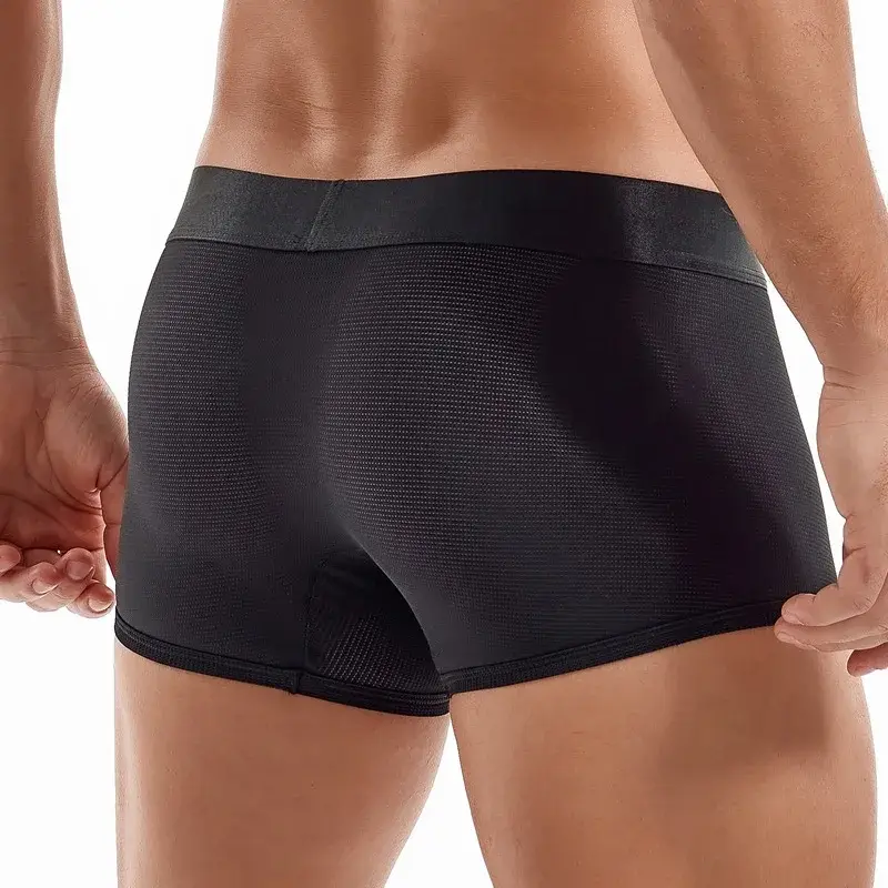 Sexy Underwear Mens Flat Corner Pants Ice Silk Breathable Youth Quadrangle Pants Guard Pants Mesh Quick Drying — image 15