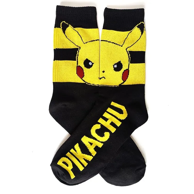 Pokemon Men's Fashion Trend Long Socks Cartoon Anime Figure Pikachu Eevee Gengar Unisex Athletic Harajuku Socks