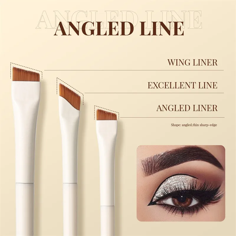 1/3/7/9pcs White Upgrade Blade Eyeliner Brush Eye Makeup Brushes Set Ultra Thin Fine Angle Flat Eyebrow Precise Detail Brush