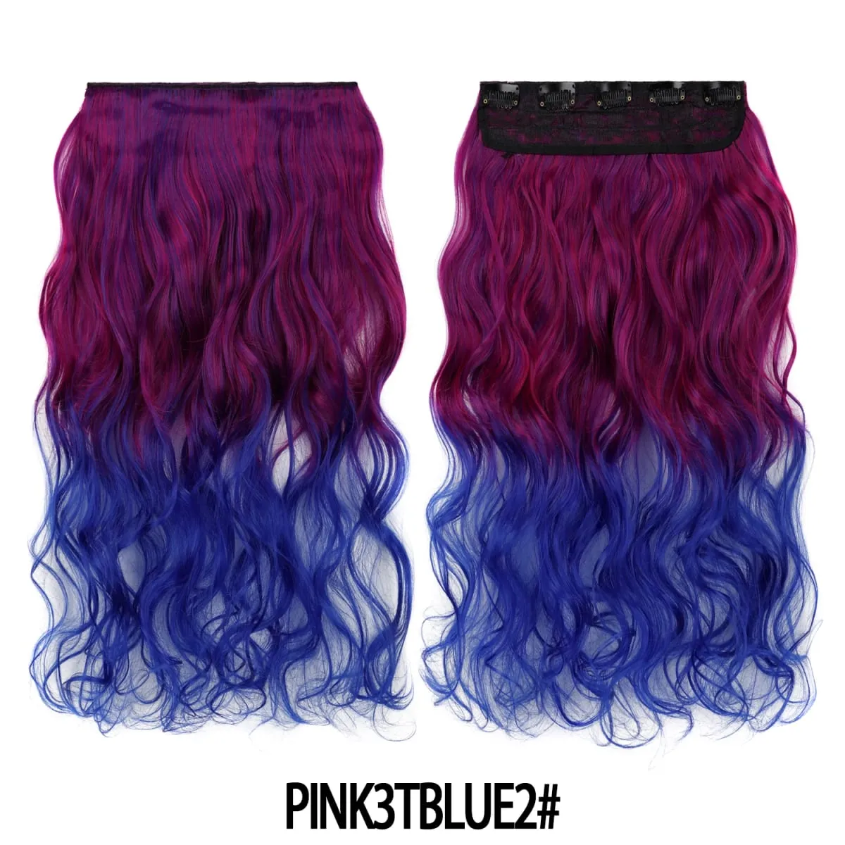 Jeedou One Piece 5 Clips Wavy Ombre Clip In Hair Extensions Long Water Wave Συνθετικά Σγουρά Μαλλιά Κομμάτι Rainbow Χρωματιστά Μαλλιά — image 26