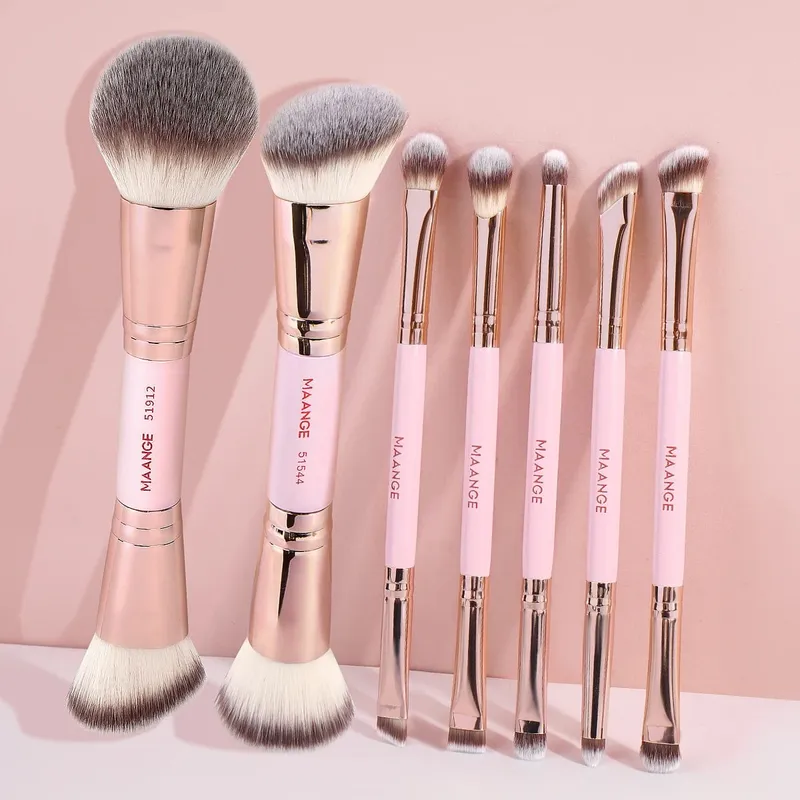 7pcs Double Head Makeup Brushes Dense Foundation Concealer Liquid Cream Blending Detail Eyeshadow Brushes Beauty Tools — image 1