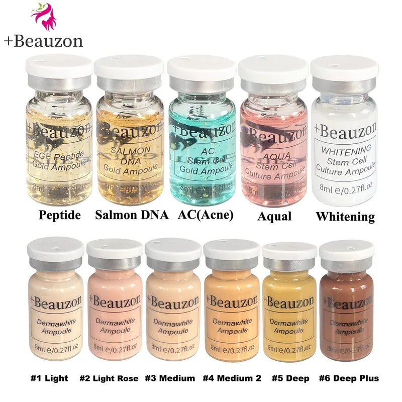 8ml BB Cream Asid Hyaluronik Serum Cahaya Muka Ampul Pati Peptida Alas Pelembap Penjagaan Peremajaan Kulit Beauzon — image 3