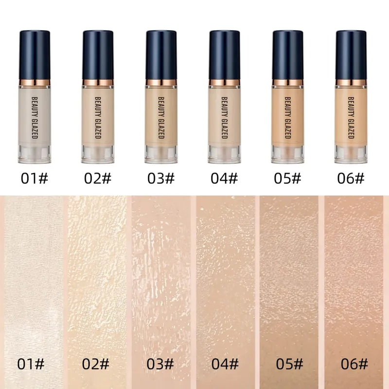 3pcs Face Makeup Set Liquid Foundation+Primer+ Liquid Contour Natural Weightless Long-wearing Smudgeproof Bronzer