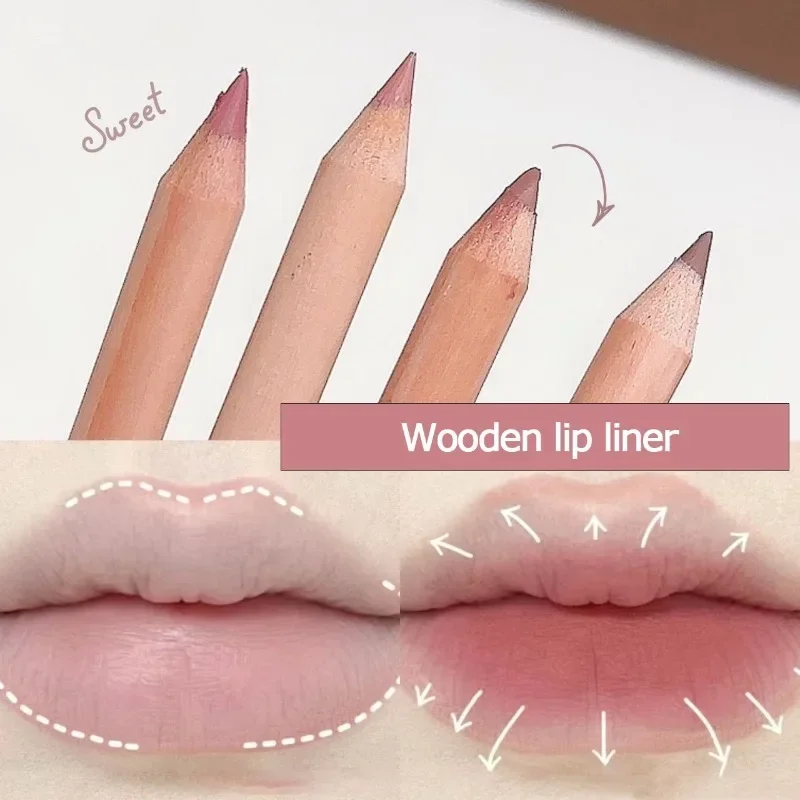 Bean Paste Pink Lip Liner Pen Professional Lip Liner Pencil Velvet Matte Lip Non-stick Cup Nude Lipstick Pen Contour Line Makeup — image 3