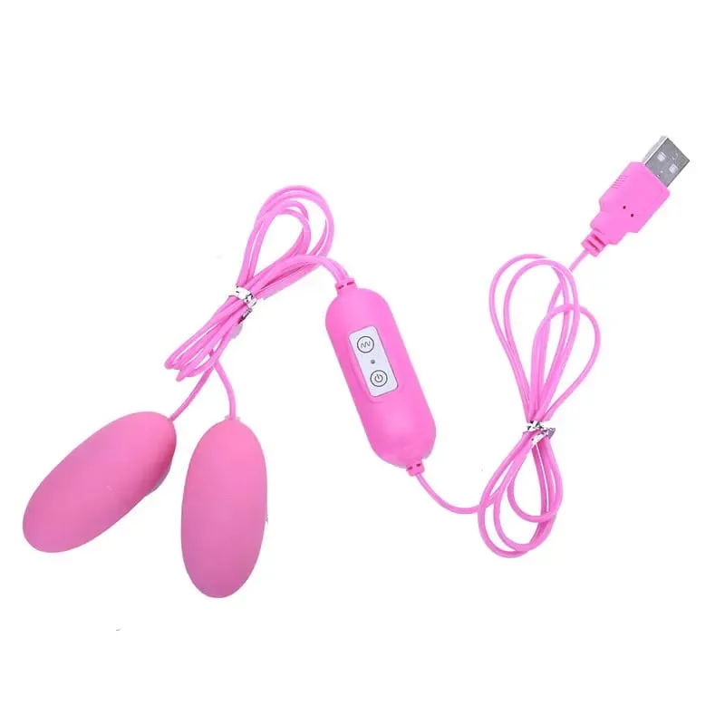 USB Power Jump 2 Egg Vibrator G-spot Multi Massage Stick Double Masturbation Clitoris Remote control AV Orgasm Squirt Sex Toys