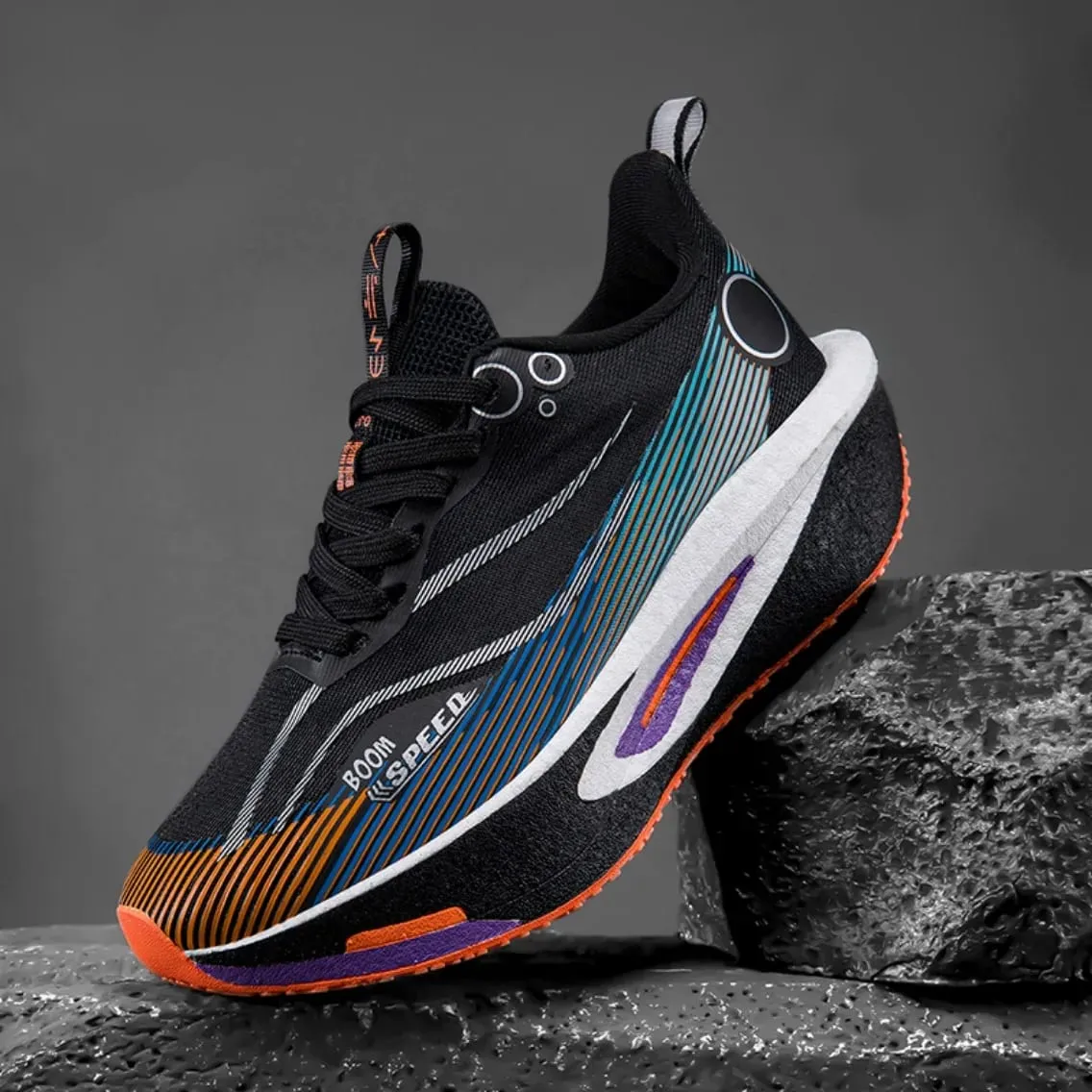 Men Marathon Running Shoes Carbon Plate Sports Sneakers Breathable Lightweight Mesh Comfortable Nonslip Athletic Shoes Unisex — image 3