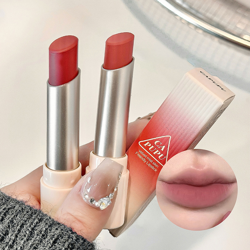 Waterproof Velvet Lipstick Easy To Wear Long-lasting Lipstick Matte Nude Coffee Lip Glaze Non-stick Cup Makeup Lip Tint Cosmetic — image 5