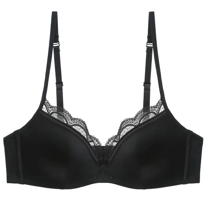 French Luxury Silk Bra for Small Bust Women Adjustable Slimming Bralette & Panty Set Comfort Sexy Sheer Lingerie set bra — image 8