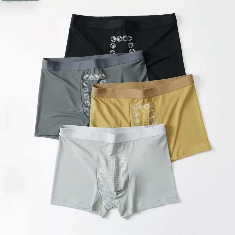 Men's Autumn Winter Boxer Massage Pants Comfortable Breathable Energetic With Mid Waist Flat Angle Four Cornered Pants — image 4