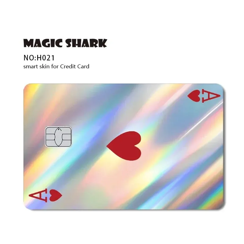 Magic Shark Skull Panda Hunter Broke Blue Eyes Dragon Laser Holographic Sticker Cover Film Skin for Credit Bank Debit Card — image 20