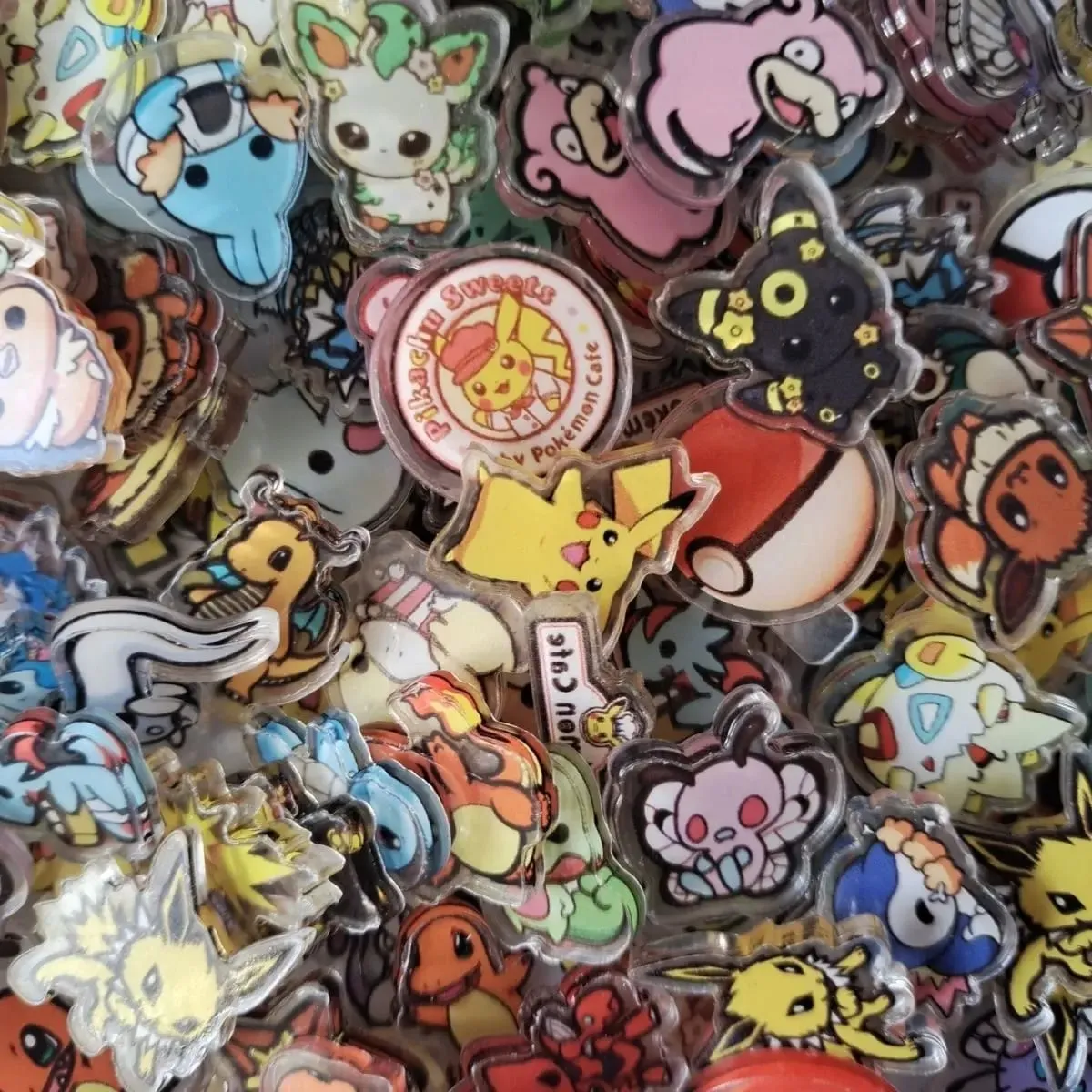 Pikachu 2cm Pokémon peripheral acrylic DIY flow linen accessories piece of rocker handmade diy jewelry — image 1