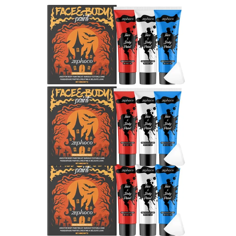 Halloween Face and Body Paint Kit High-Pigment Makeup for Costume Party Creative Body Art — image 8