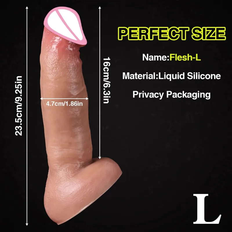 Billig blød hud Føles realistisk tyk dildo homoseksuelle onanister Silikonepik Stor sugekop penis analstik sexlegetøj til mænd Kvinder — image 12