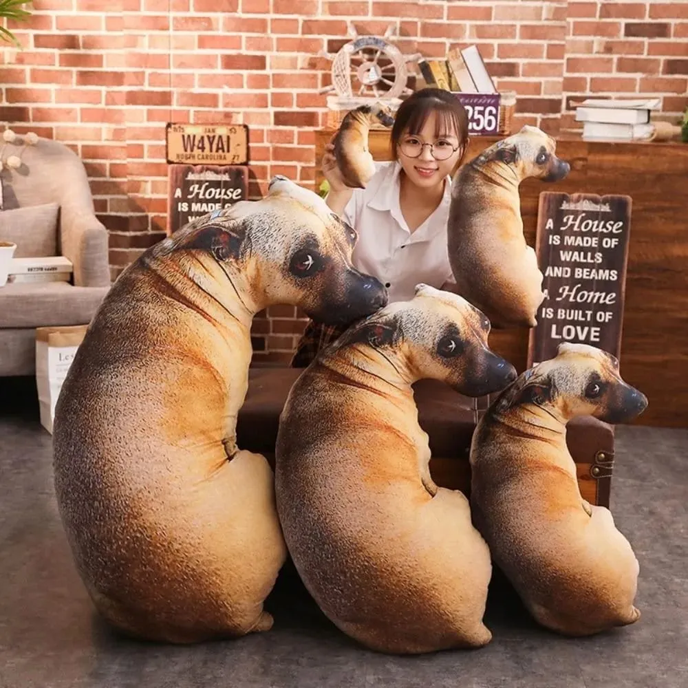 Soft Lifelike Animal Throw Pillow Hound Plush Creative Cushion 3D Dog Pillow Office Toy 3D Lifelike Animal Pet Dog Throw Pillow — image 6