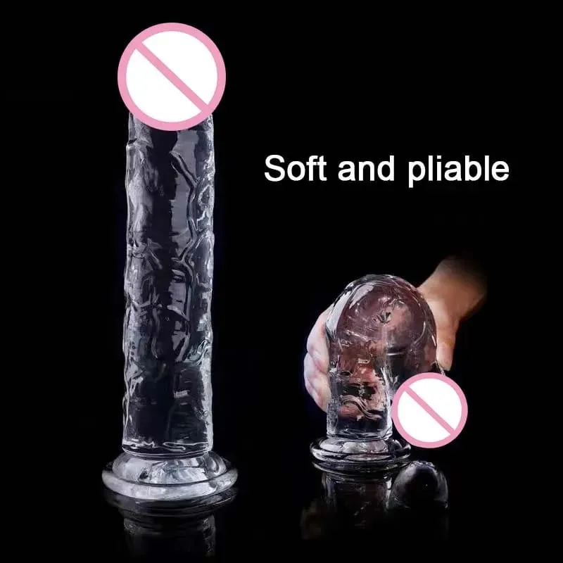 Transparent Realistic Dildo Jelly Penis Suction Cup Dildo Female Masturbator Clitoral Stimulator Big Dick Lesbian Sex Toys — image 4