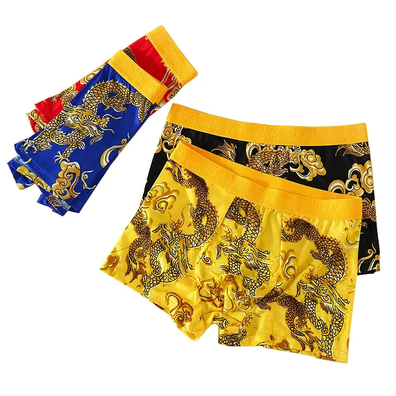 4pcs/set Men Underwear 3D Pattern Sexy Underpants U-shaped Convex Pouch Fashion Boys' Panties New Style Boxershorts Men — image 3
