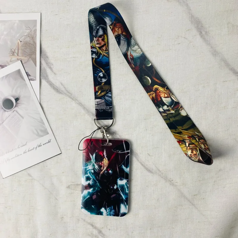 Anime Characters Card Holder Lanyard Keychain ID Credit Bus Card Cover Hang Rope Lariat Lanyard Key Rings Fans Gifts — image 10