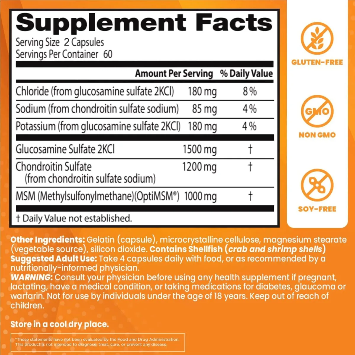 Glucosamine Chondroitin MSM and OptiMSM - Promotes Skin Nail and Joint Health — image 2