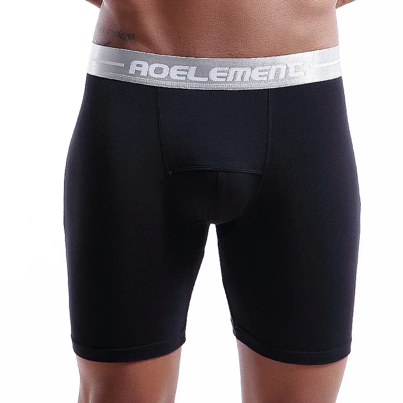 Boxer grande taille XL-7XL pour hommes, sous-vêtement modal, culotte respirante avec pochette, sous-vêtement à jambes moyennes et longues, Cueca Hombre — image 6