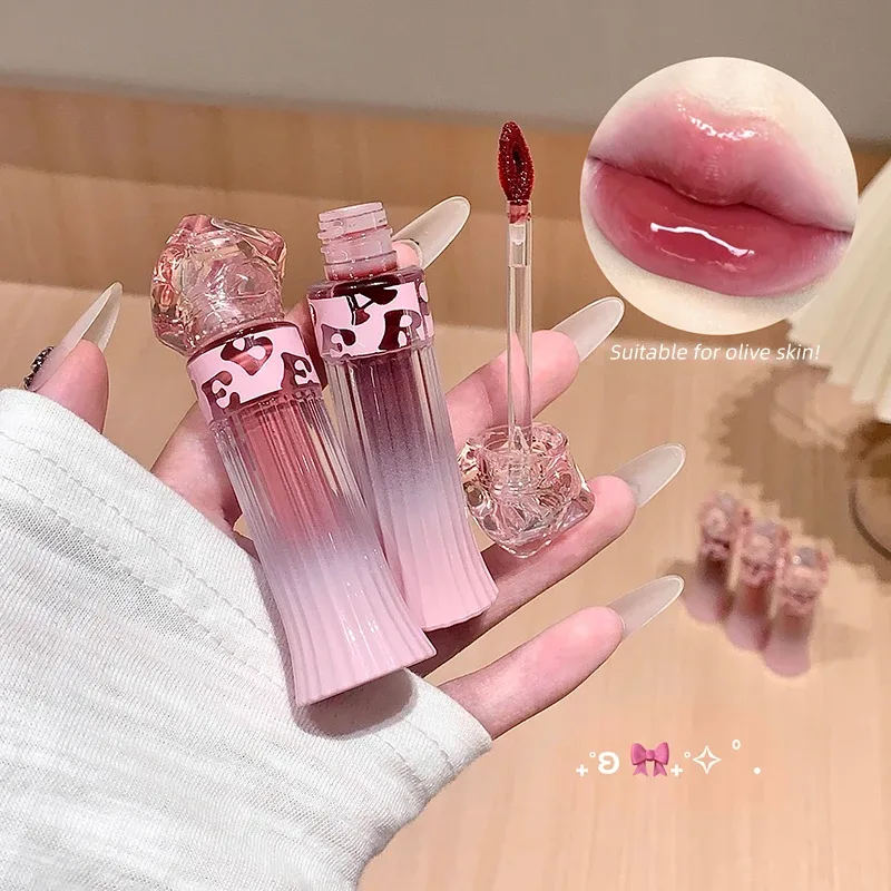 Gege Bear Water Light Lip Llaze Set Mirror Lipstick Lip Gloss Hydrating Moisturizing Long Lasting Gift for Lover — image 5