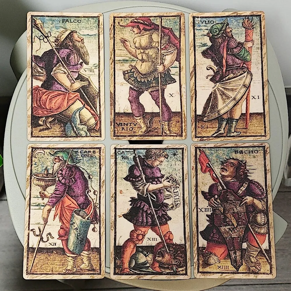 12*7cm Printed on 350GSM Double-embossed Cardstock Sola Busca Tarot Deck In Rigid Box 78 Pcs Vintage Tarot Cards — image 2