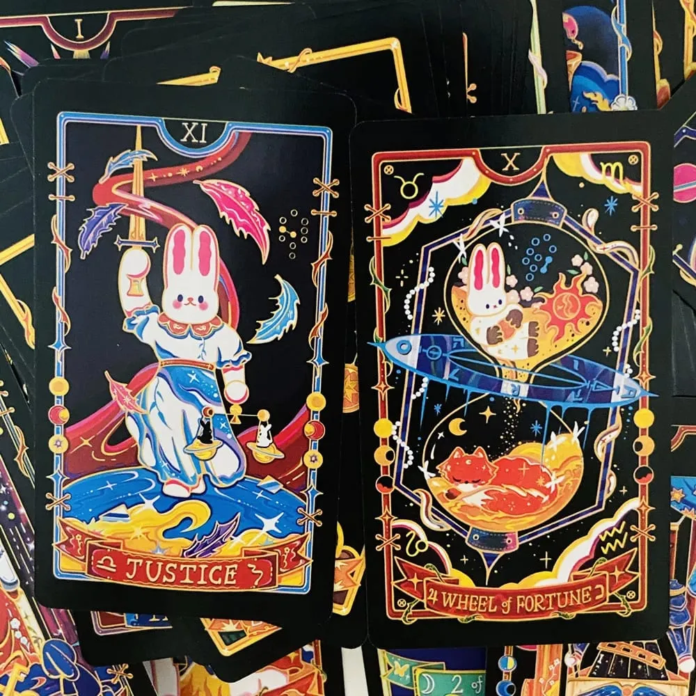 Kad Tarot Galaxy Reverie 78pcs Kad Tarot Bertemakan Arnab Comel Tunggu Permainan Papan