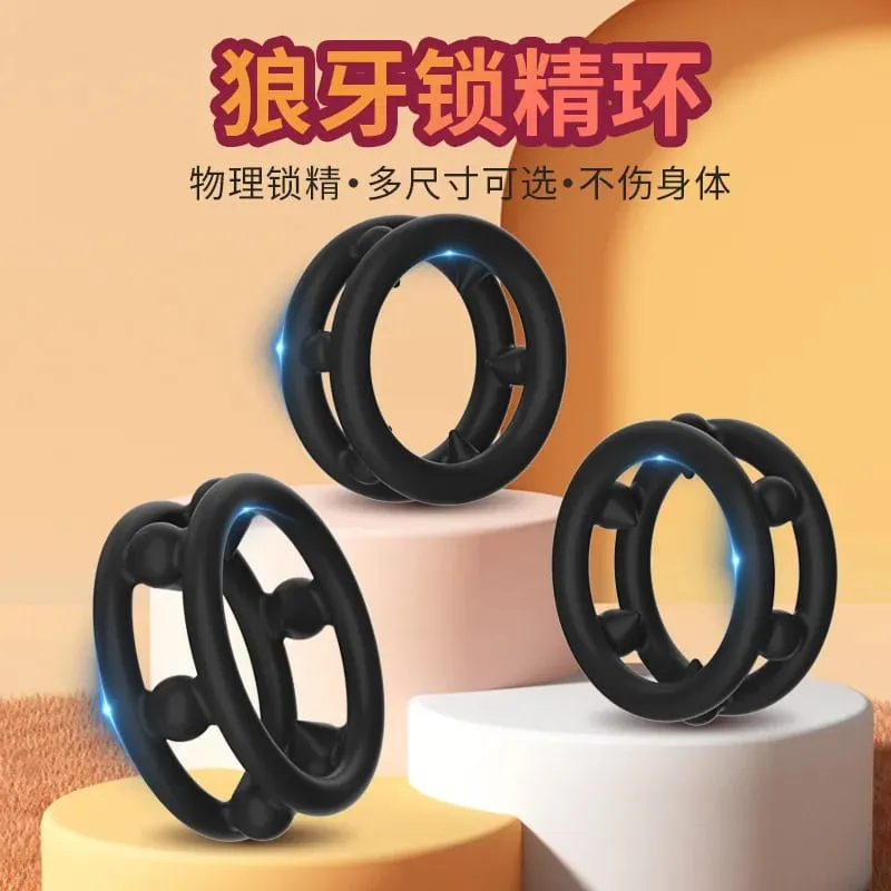Male Cock Penis Ring with Soft Spikes S/M/L Size Silicone Ring Delay Ejaculation Adult Supplies Dick Erection Stretcher Sex Toys — image 5