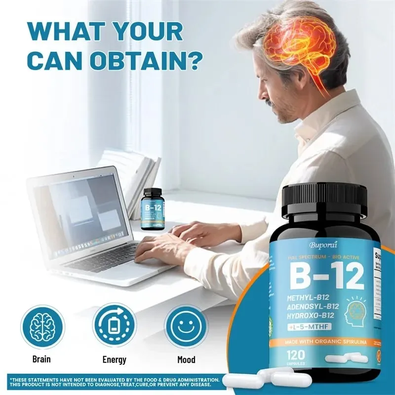 Vitamin B12 - Supports Energy Metabolism Nervous System Cell Health Heart Immunity and Red Blood Cell Formation — image 4