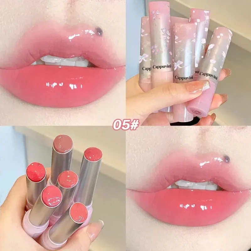 Mirror Glass Solid Lip Gloss Water Light Round Tube Lasting Moisturizing Lipstick Natural Nude Peach Tint Jelly Lip Glaze Makeup — image 10