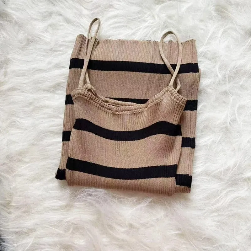 Summer Stripe Elastic Bodycon Strap Kjole 2024 Sexet Strand Solkjole Kvinder Casual Slank Blyant Vestidos Maxi Lang Kjole — image 12