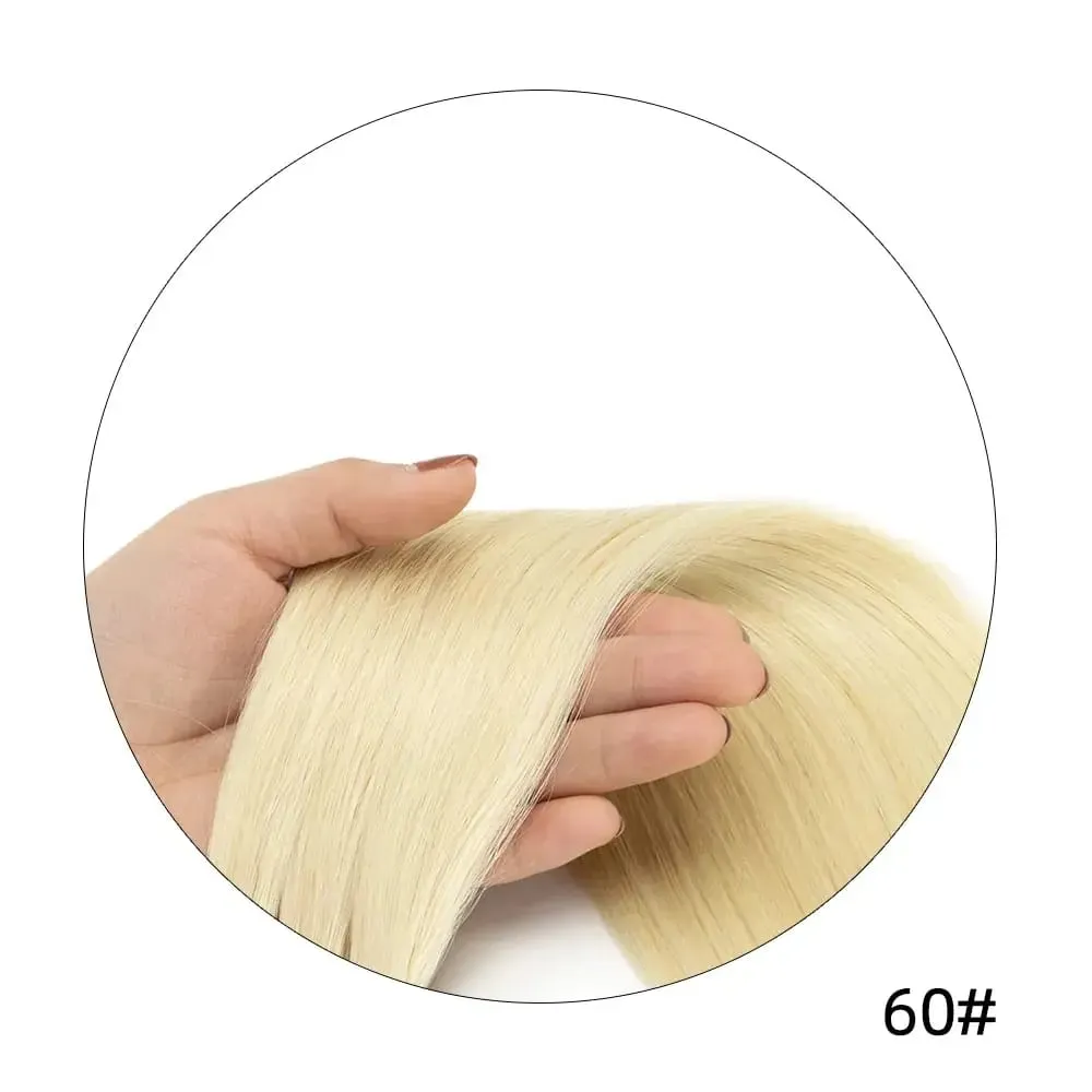 Invisible XO Hole Human Hair 12"-24" Flat PU Skin Weft Hair Extensions Natural Brown Micro Rings Hair Bundles 40-50g Isheeny — image 12