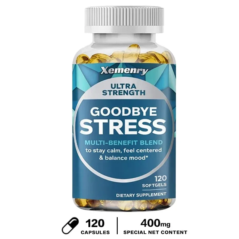 Goodbye Stress Capsules - Contains GABA L-Theanine To Relieve Mood and Stress Gluten-free