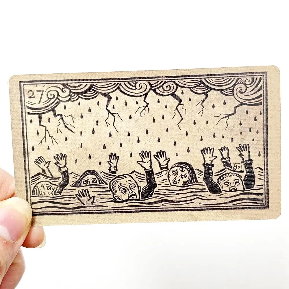 10.3*6cm Mildred Payne's Oracle of Black Enchantment 52 Pcs Black Line Imagery Woodblock Style Cards — image 6