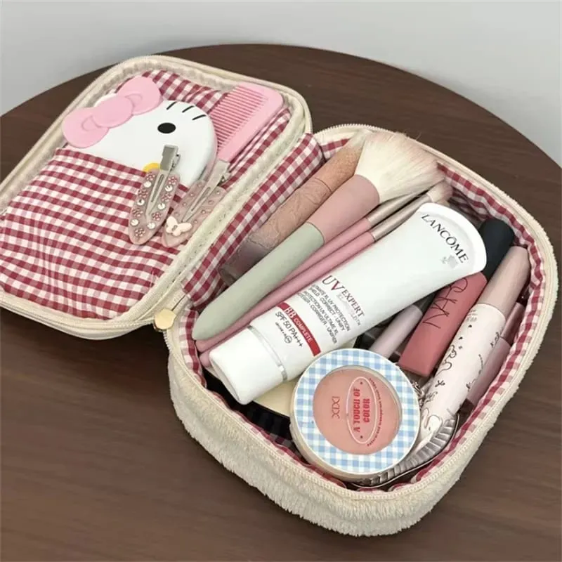 Sac à outils cosmétiques Sandwich aux fraises, sac de rangement de grande capacité pour pinceaux de maquillage, rouge à lèvres, organisateur cosmétique multifonctionnel — image 4