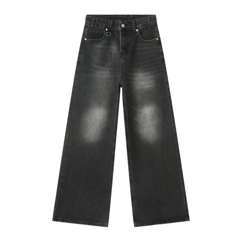 Summer Men's Denim Pants Old Blue Washed Male Jeans Straight Casual Menwear Loose Wide Leg Trousers New Fashion 9C354 — image 12