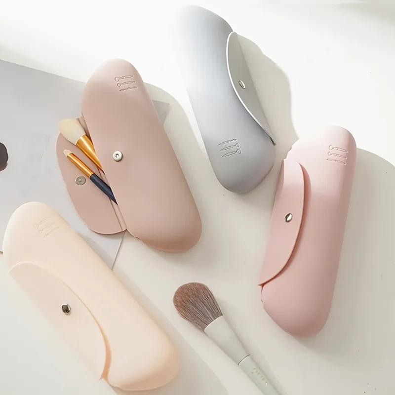 Siliconen reismake-upborstelhouder Anti-fall-out Draagbare cosmetische gezichtsborstelhouder Zacht en strak make-upgereedschap Organizer — image 1