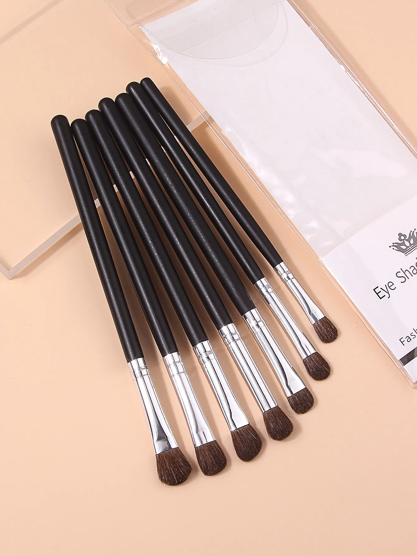 7Pcs Professional Eye Shadow Brush Set Horse Hair Eyeshadow Makeup Brushes Kit For Eye Blending Shading Cosmetic Makeup Tools — image 5