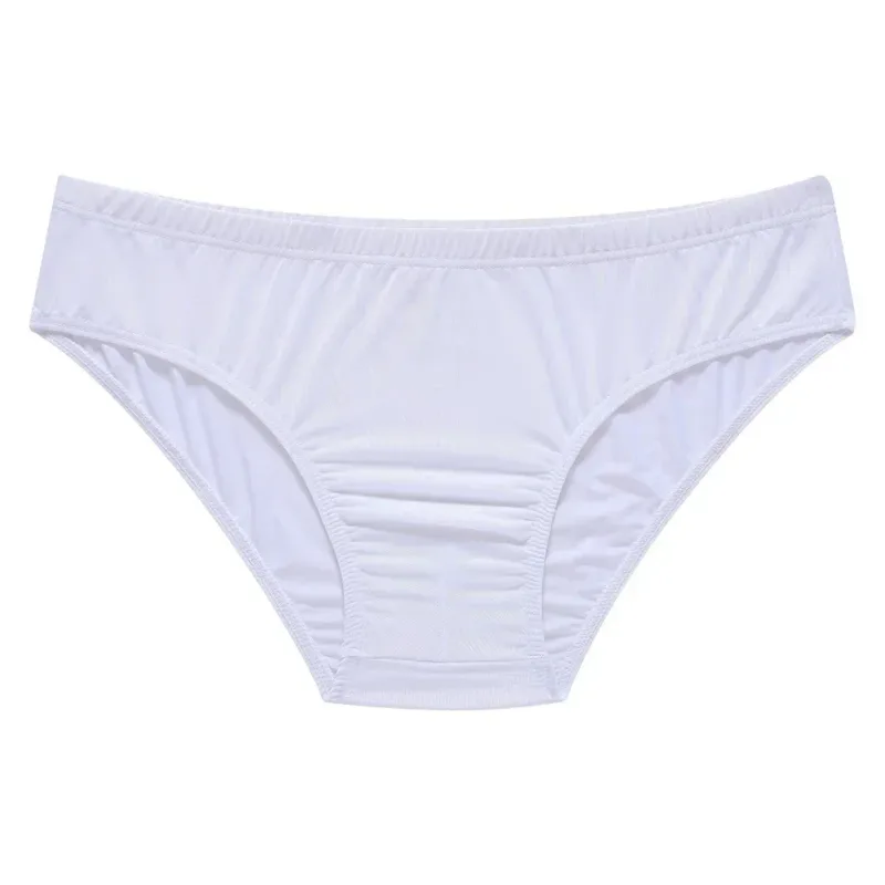 Novos homens sexy de seda gelo leve cintura baixa cuecas cuecas respiráveis ​​sem costura casual u convexo bolsa cuecas masculinas