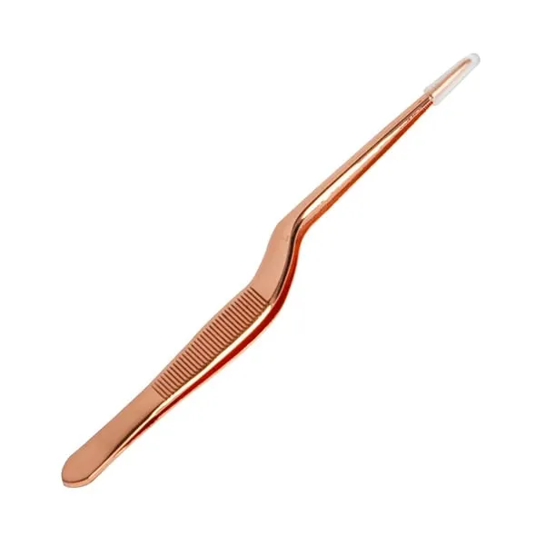 5.5-Inch Mini Kitchen Cooking Tweezers Stainless Steel Precision Plating Tongs Offset Tip for Food Styling Cake Decor — image 11