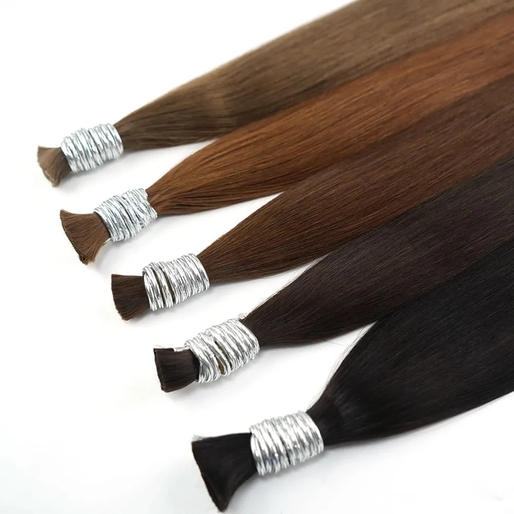 Extensiones de cabello humano 100% Real sin trama, cabello humano Remy a granel, cabello indio virgen negro Natural sin procesar, trenzado para mujeres — image 2