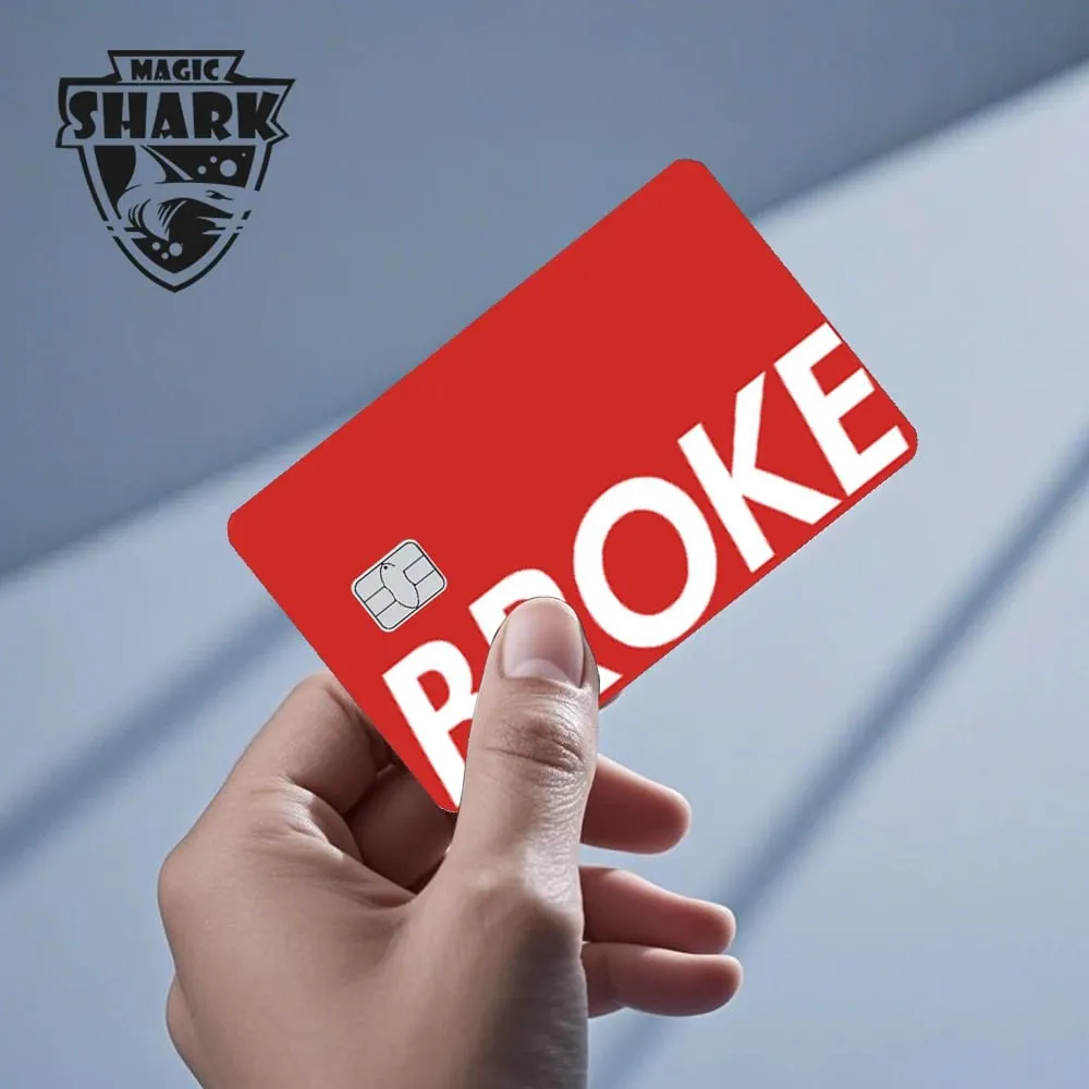 매직 상어 설탕 아빠 Meme Poke Money 재미 있은 스티커 커버 피부 소형 대형 칩 신용 직불 카드 보호 — image 6